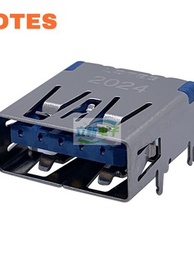 LOTES AUSB0471-P002A 单层USB3.1 蓝色 9PIN DIP 平口原厂连接器