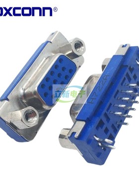 Foxconn/富士康ZDADA1-1W57-4F 蓝色15pin 立式vga插座母座连接器