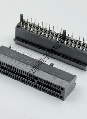 PCI-E显卡插槽插座接口 X4主板卡槽 64Pin直插 四排针黑色直插式