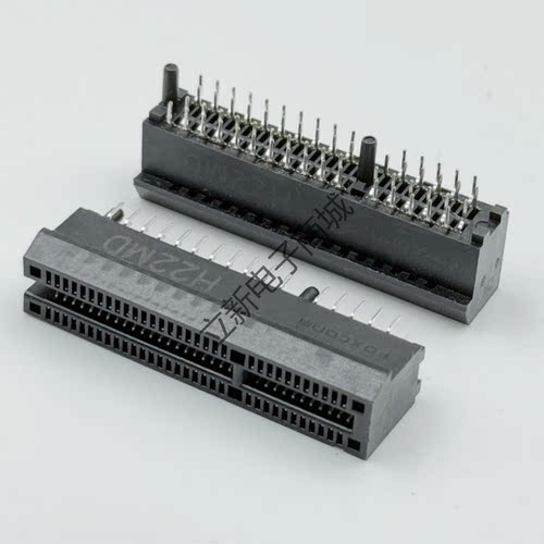 PCI-E显卡插槽插座接口 X4主板卡槽 64Pin直插 四排针黑色直插式