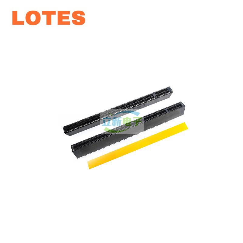 LOTES APCI0610 PCIE5.0插槽164P-X16镀金30U黑色Slim窄版缩pin脚