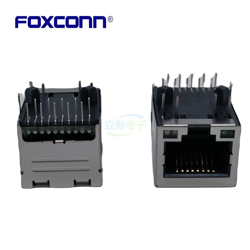 全新富士康JFM3801F-0L01-4F单层千兆RJ45网口 双LED灯左绿右橙绿