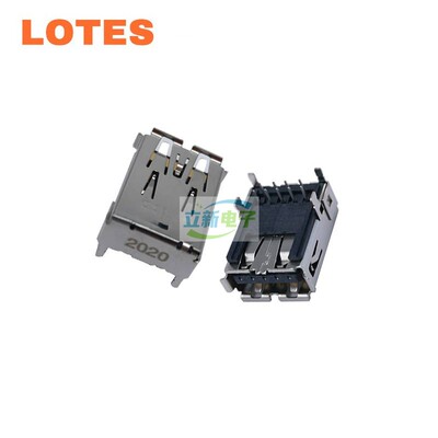 LOTES AUSB0424 原厂连接器 板上型 USB 3.1接口 A型 单口母座