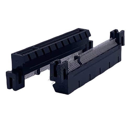 PCIE4.0夹板式98pin插槽带耳带锁孔卡槽X8 Gen4显卡卡槽连接器