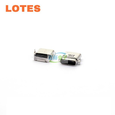 LOTES AUSB0129原厂连接器 USB type-C接口母座 24PIN 沉板式