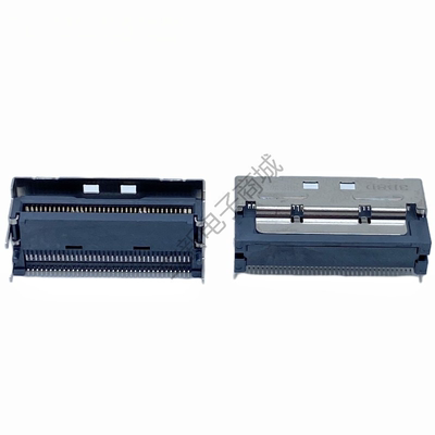 富士康SFF-8654 SlimSAS 高速存储连接器74P 8X SMT卧式硬盘接口