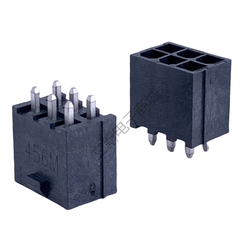HM5203E-G2LH 主板显卡焊接母座电源插座卡座6P 立式直针