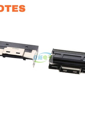 LOTES ASASS001 连接器SFF-8654 8X 90度卧式母座 SlimSAS 74PIN