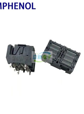 AMPHENOL安费诺 G40H3232211HR SFF-8643 1*2口立式贴片 MNSAS 8X