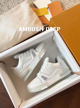 KAPIIT专柜同款/白水泥新色~厚底休闲情侣款系带板鞋女运动小白鞋