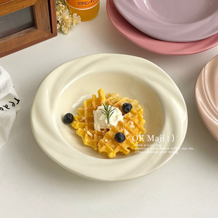 盘家用西餐牛排碟子高级感轻奢菜碟甜品盘子精致菜盘 ins餐具日式