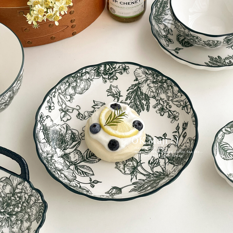 复古法式高级感陶瓷盘