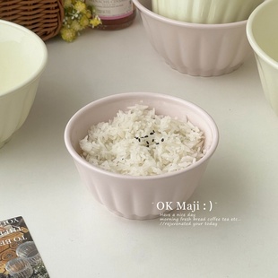 餐碗奶油风陶瓷家用吃饭碗高颜值小饭碗特别好看 精致漂亮 面碗