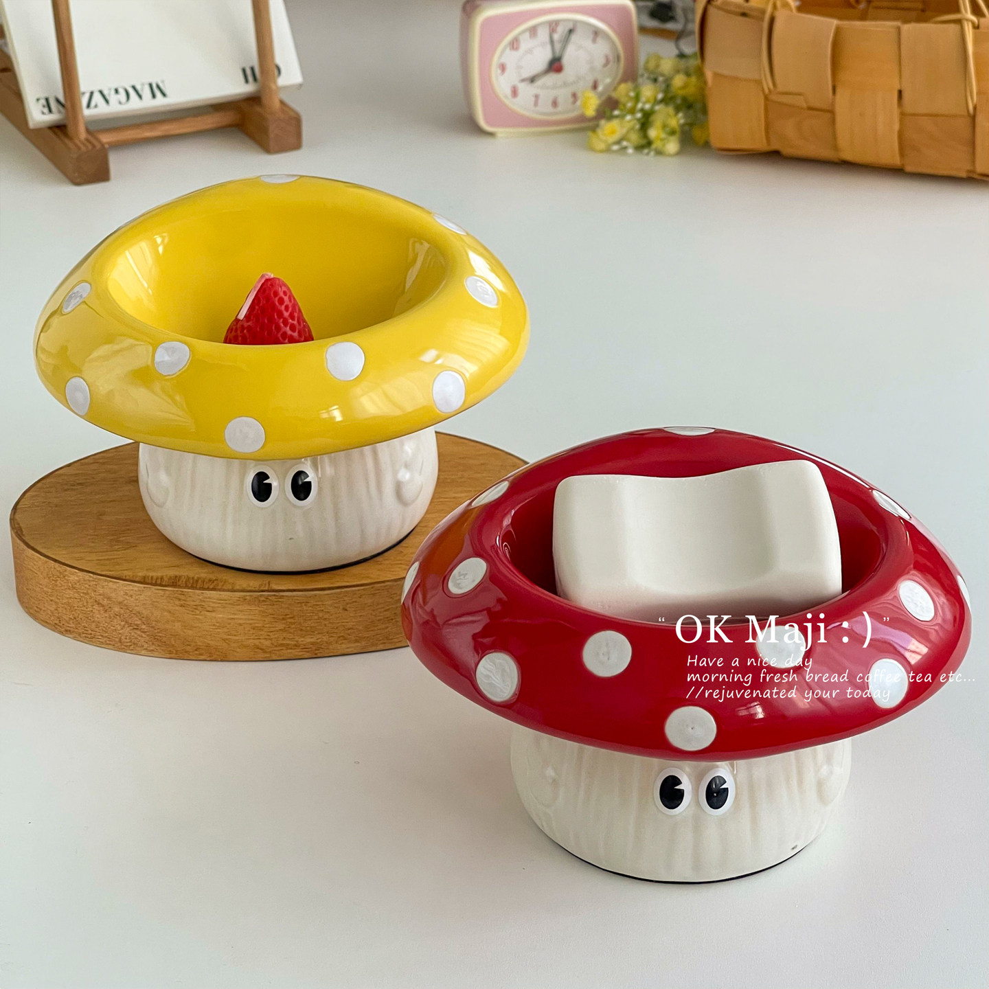 蘑菇创意肥皂盒家用陶瓷置物架卫生间洗漱台台面高颜值可爱香皂盒,家庭/个人清洁工具,皂盒,淘宝优惠券,粉丝福利购,淘宝优惠卷