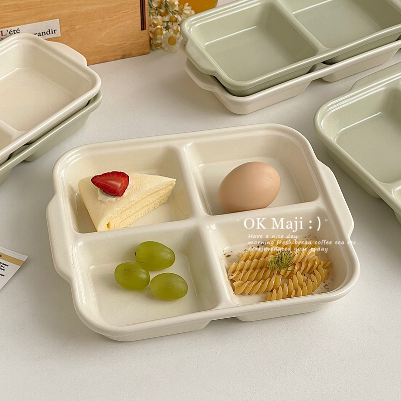 奶油风高颜值多格餐盘