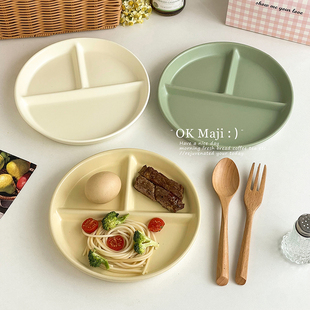 211减脂餐盘分格减肥专用定量陶瓷ins风盘子一人食精致分食餐盘