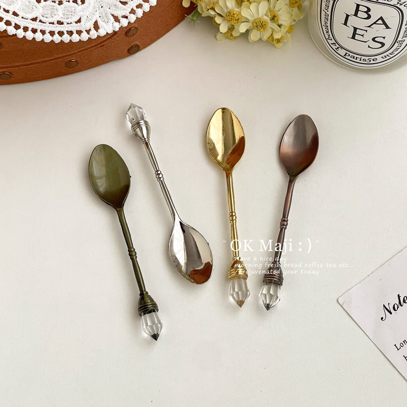 ins风复古精致咖啡搅拌勺下午茶蛋糕甜品勺家用迷你长柄调羹汤匙,餐饮具,咖啡勺,淘宝优惠券,粉丝福利购,淘宝优惠卷