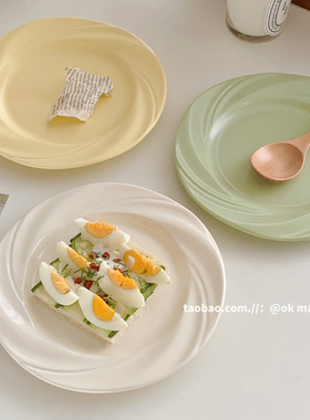 ok maji盘子高级感ins风水果蛋糕甜品盘家用菜盘奶油风意面早餐盘