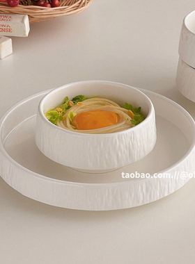 ok maji高级感ins风特别好看的饭碗陶瓷喝汤小碗餐厅圆形汤盘餐具