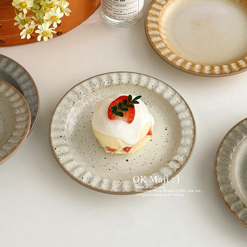 复古陶瓷甜品盘蛋糕盘