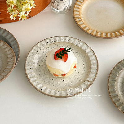 复古陶瓷甜品盘蛋糕盘