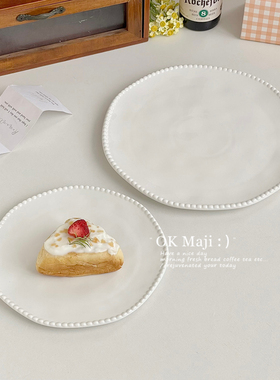 法式陶瓷餐具好看的盘子糕点蛋糕托盘高级感平盘浅盘甜点早餐盘