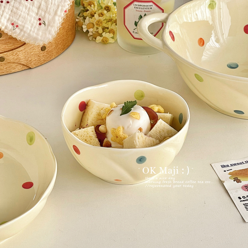 个人专用奶油风陶瓷碗