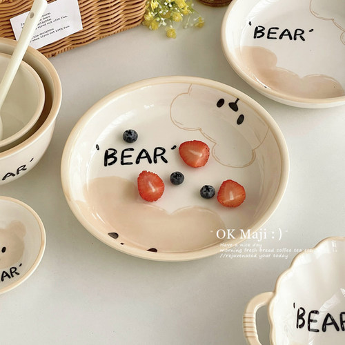 高颜值釉下彩可爱陶瓷盘