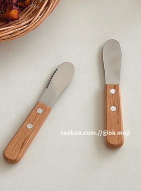 ok maji果酱刀不锈钢吐司面包黄油抹酱刀锯齿涂抹刀奶油刀抹刀
