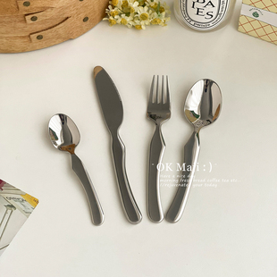 不锈钢儿童西餐刀叉勺套装家用西餐餐具全套高级感切牛排专用刀叉