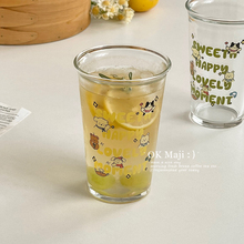 可爱玻璃杯高硼硅耐热加厚大容量家用喝水杯子耐高温水杯咖啡杯