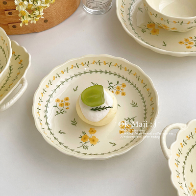 复古轻奢高级感陶瓷盘