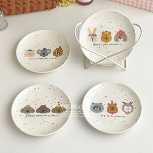 6寸甜品碟白色盘子小餐盘可爱蛋糕盘点心碟甜点盘子高级感蛋糕碟