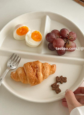 211分格餐盘大人减脂减肥专用分餐盘陶瓷餐具分食早餐盘分隔盘子