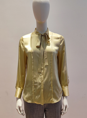 vesas collection B0935 暖黄色桑蚕丝上衣