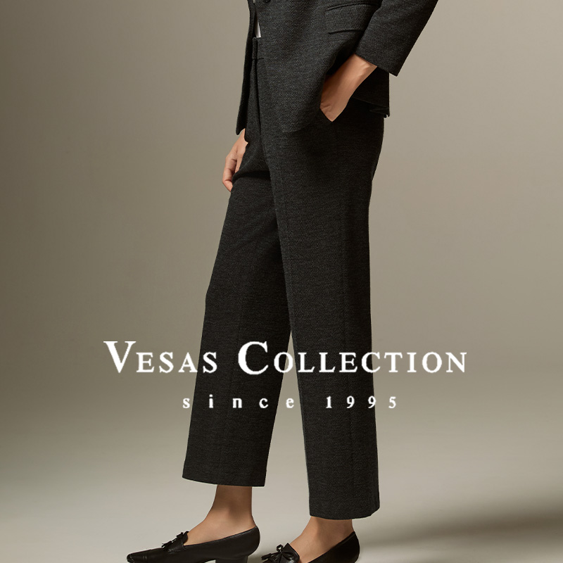Vesas Collection时髦OFFICE LADY的穿搭碰撞格纹西装裤子T1476
