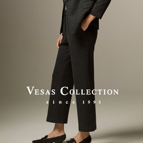 Vesas Collection时髦OFFICE LADY的穿搭碰撞格纹西装裤子T1476