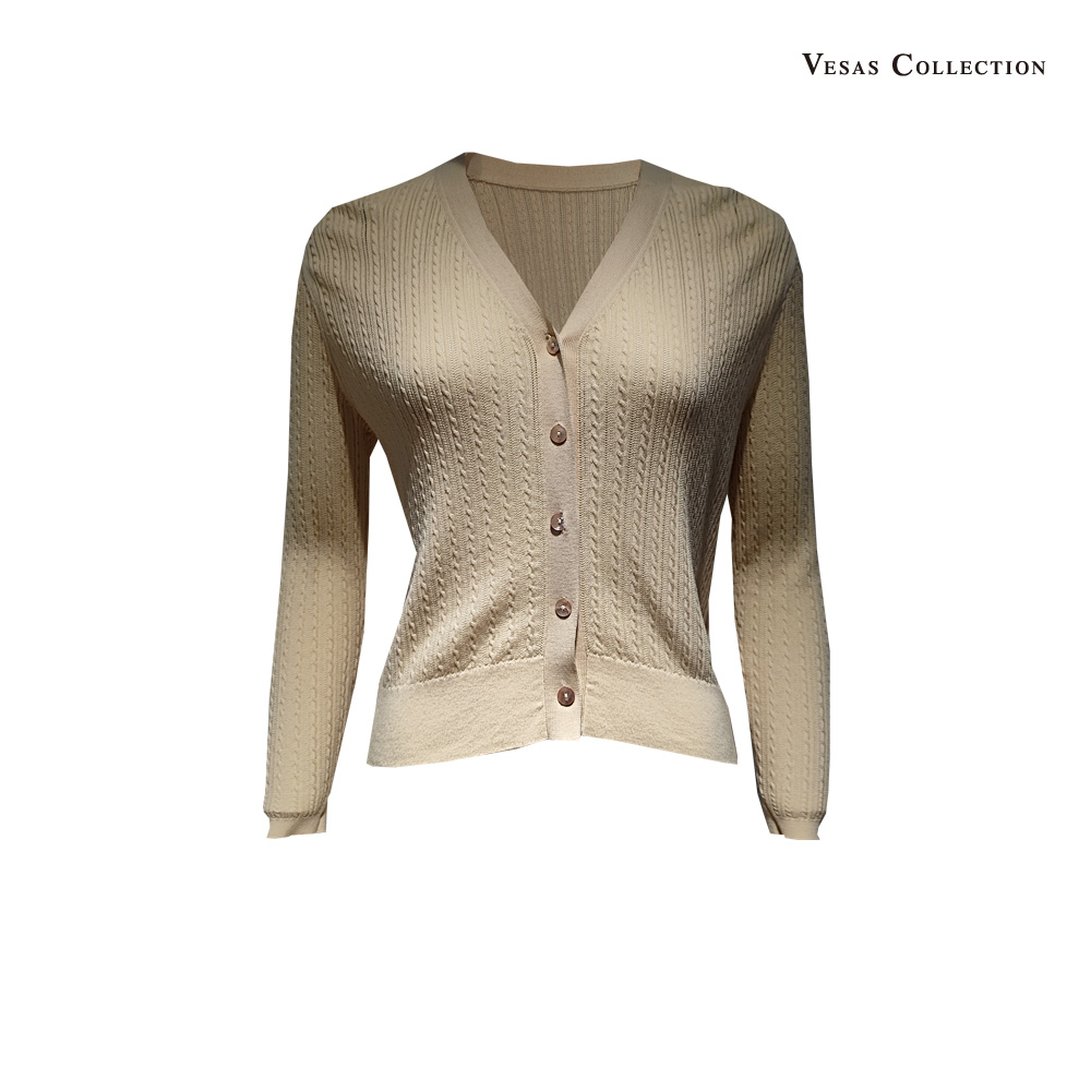 vesas唯尚女装2025年夏季毛针织衫开衫上衣气质高级感灰色毛衣