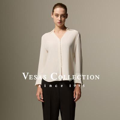 真丝衬衫白色女装基础小众法式