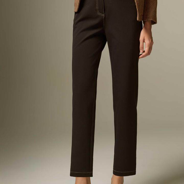 vesas collection女装西装裤 高腰直筒九分休闲裤VS244T151809A