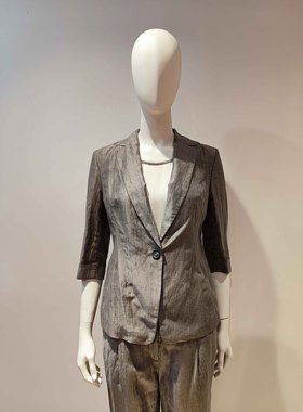 vesas collection J0807 修身显瘦薄款亚麻 七分袖 西服