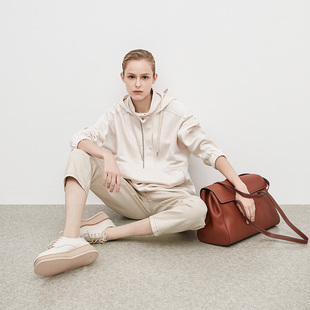 宽松显瘦珠链设计半拉链连帽卫衣 K0536 Vesas Collection