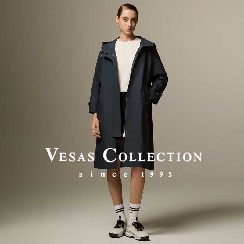 Vesas Collection A0320 中长款高级感气质英伦风休闲百搭大衣