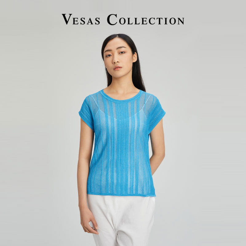 vesas collection唯尚女装 工艺衫  匠心系列 领口冚骨工艺 w1218