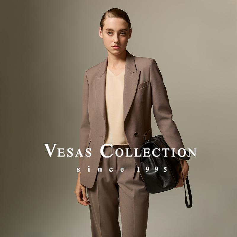 新款高级玫瑰灰色修身西装上衣