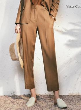 vesas collection女装 西装裤直筒长裤子 VS221T133027
