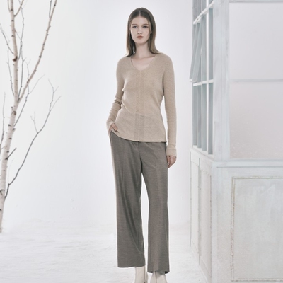 Vesas Collection 唯尚女装新直筒裤西装裤长款微喇VS213T130019