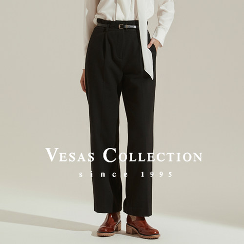 Vesas Collection微阔腿修身剪裁女士通勤长裤T1482