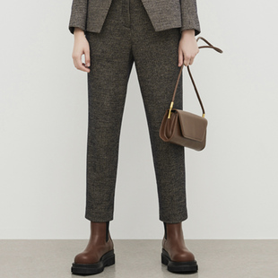 专柜正品 裤 子 vesas 高腰直筒西裤 唯尚女装 立体压褶 collection