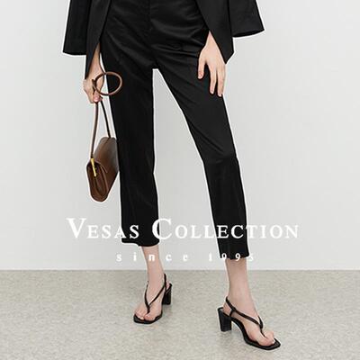 中腰通勤唯尚常规亮面女裤